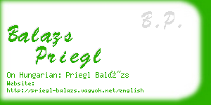 balazs priegl business card